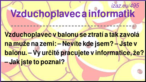 Vzduchoplavec a informatik