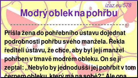 Modrý oblek na pohřbu