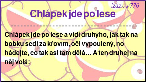 
Chlápek jde po lese
