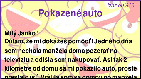 
Pokazené auto
