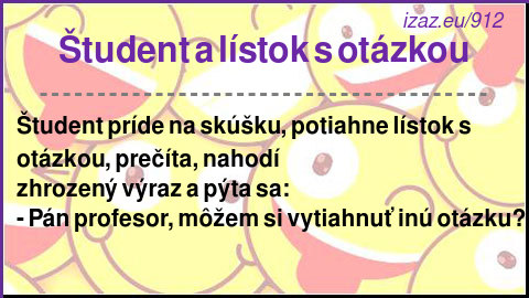 
Študent a lístok s otázkou
