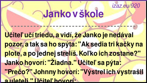 
Janko v škole
