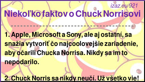
Niekoľko faktov o Chuck Norrisovi
