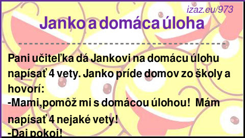 
Janko a domáca úloha
