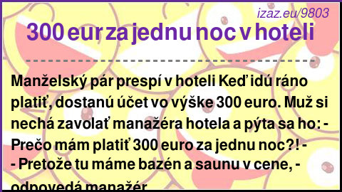300 eur za jednu noc v hoteli