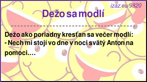 Dežo sa modlí