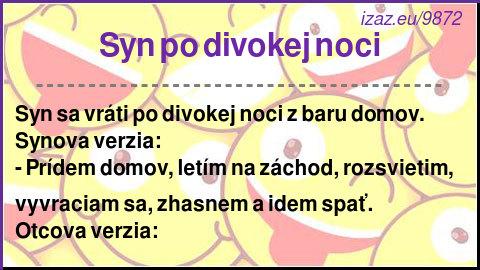 Syn po divokej noci