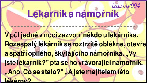 
Lékárník a námořník
