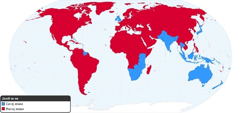 Krajiny podľa strany jazdy