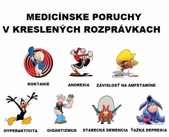 Lekárske diagnózy v kreslených rozprávkách