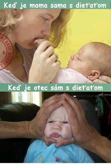 Mama s dieťaťom VS otec s dieťaťom