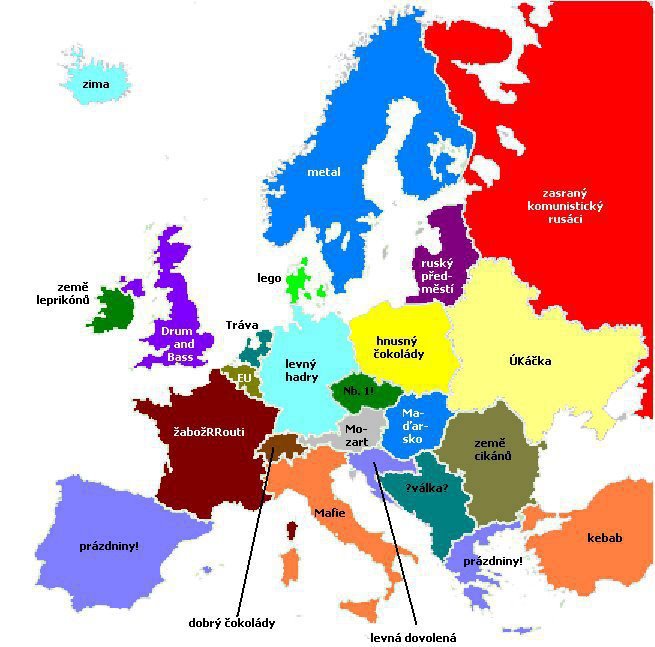 Mapa Európy trochu inak