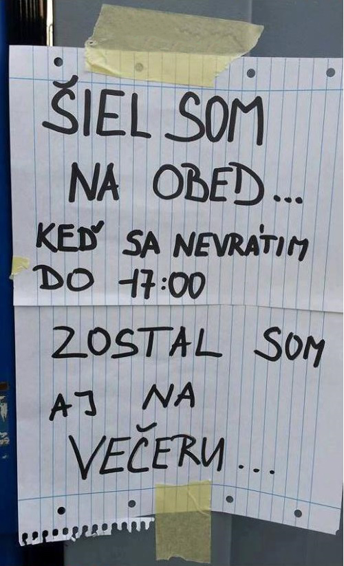 Na obed a možno aj na večeru