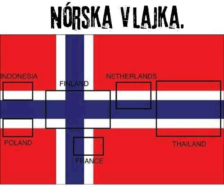 Nórska vlajka - 7 v 1