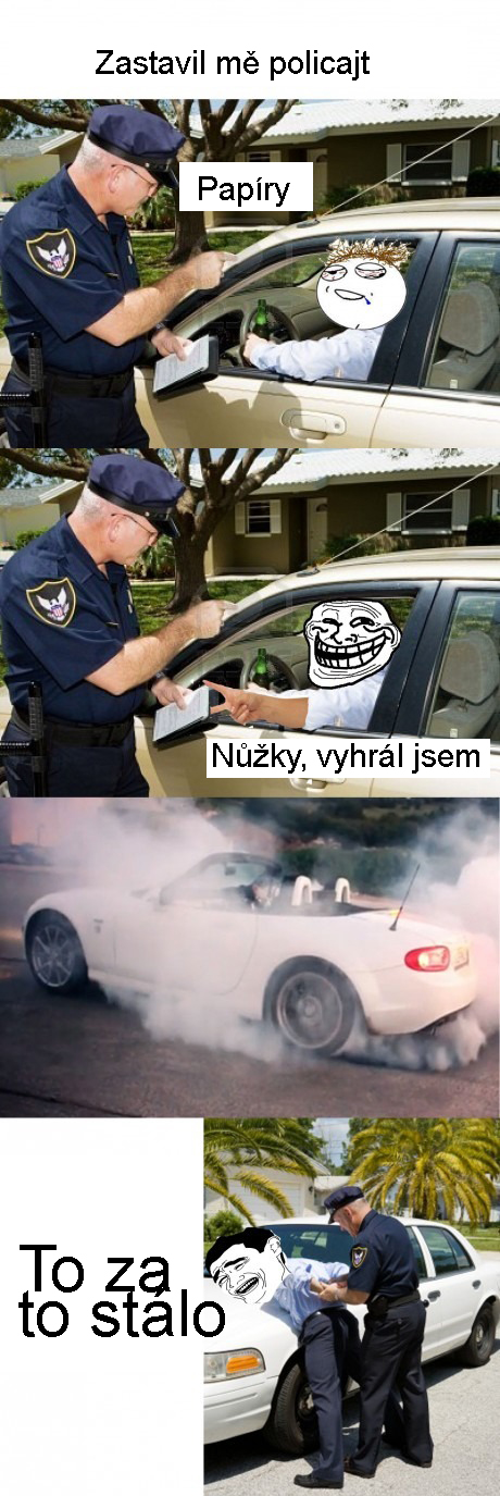 Policaj, opilec a kameň, papier, nožnice
