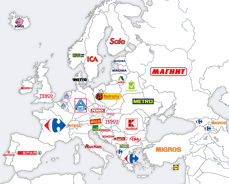 Popularita super- a hyper- marketov v Európe