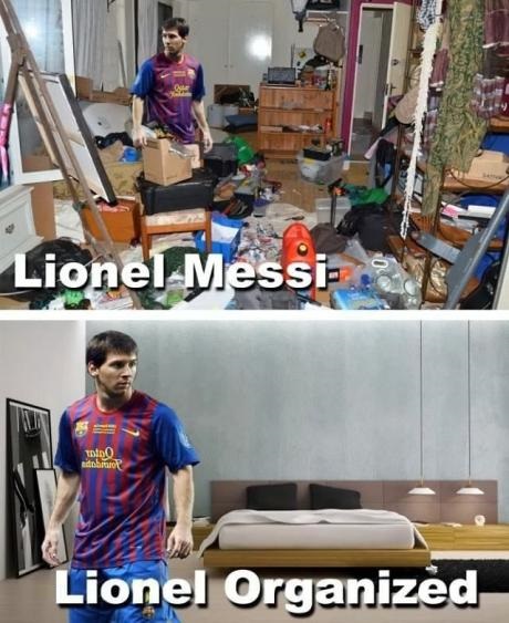 Poriadny Lionel  Messi VS neporiadny Lionel Messy
