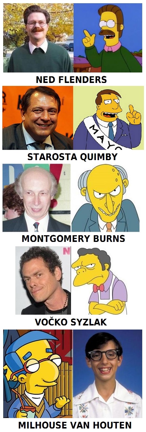 Postavy zo Simpsonovcov a ich skutočné náprotivky - I