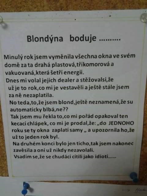 Prešibaná blondína a plastové okná