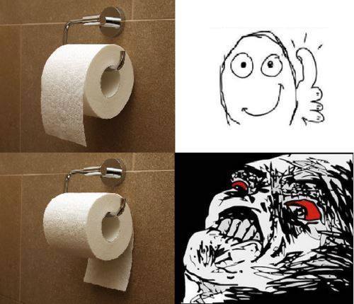 Smer záchodového papiera