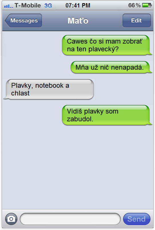 SMS - Čo na plavecký