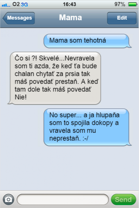 SMS - tehotná dcéra