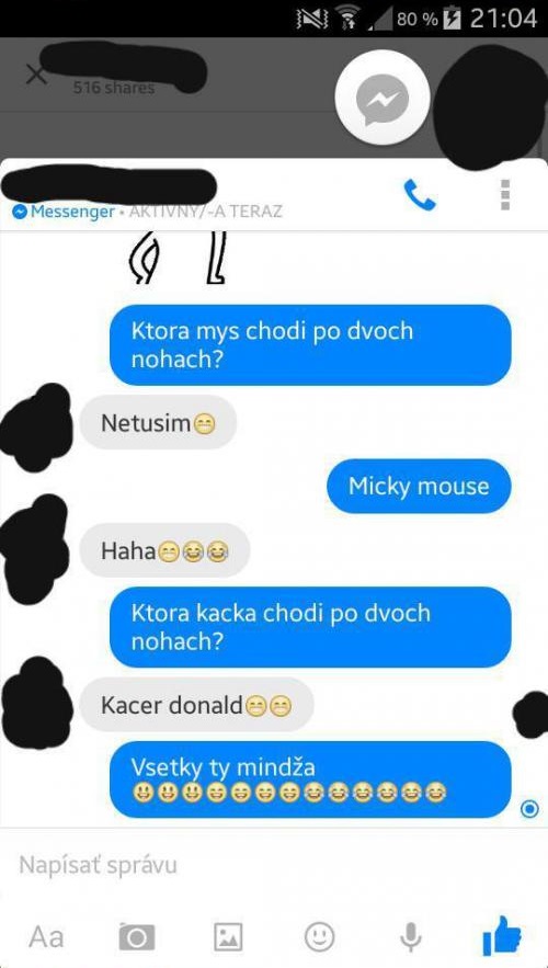 SMS chyták: Myš a kačka na dvoch nohách