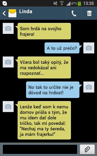 SMS: Hrdá na frajera