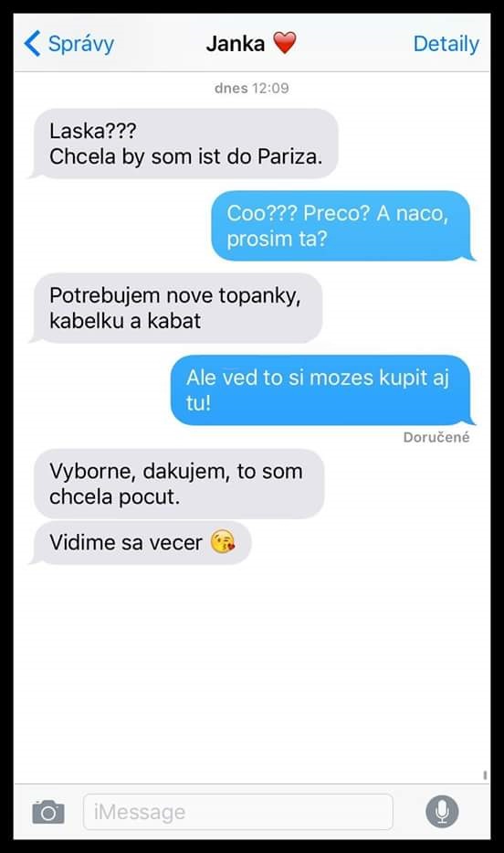 SMS: Keď žena potrebuje nové veci…