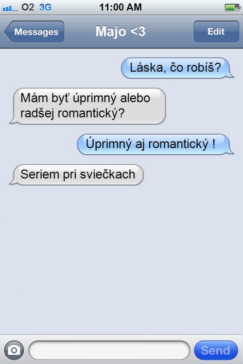 SMS: Keď ste na záchode a máte byť úprimný a romantický
