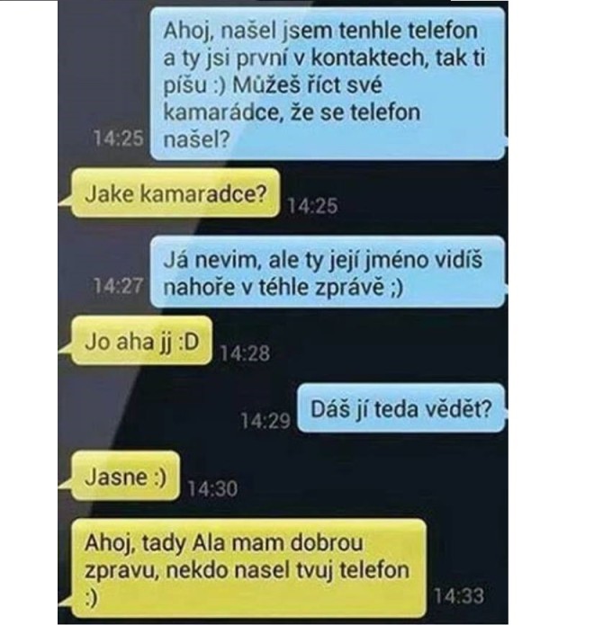 SMS klasika - nájdený telefón