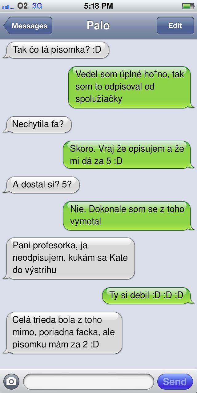 SMS: Prefíkané opisovanie na písomke