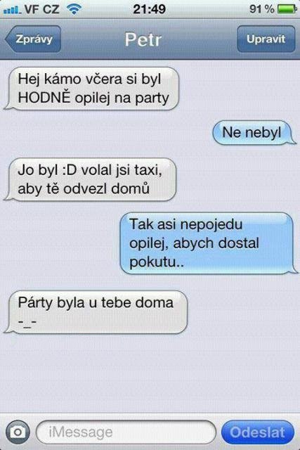 SMS: Taxi z párty domov