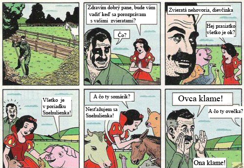 Snehulienka, bača a zvieracia farma