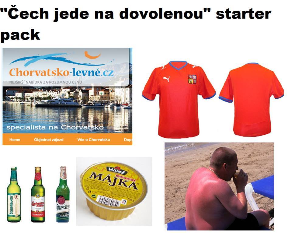 Štartovací balíček Čecha, ktorý ide na dovolenku