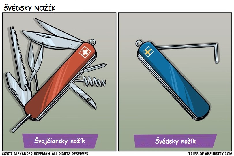 Švajčiarsky vs švédsky nožík