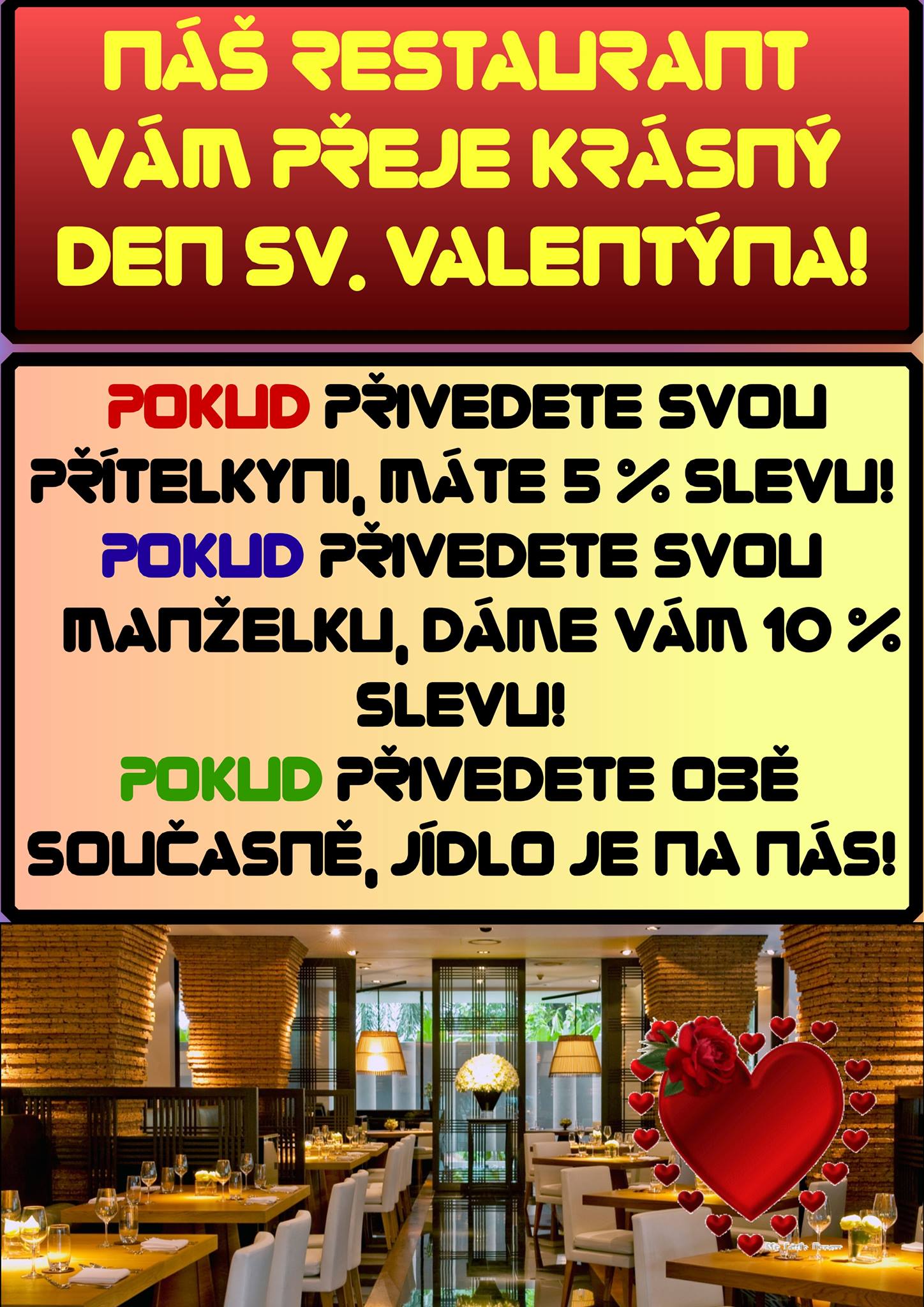 Valentínska superponuka reštaurácie