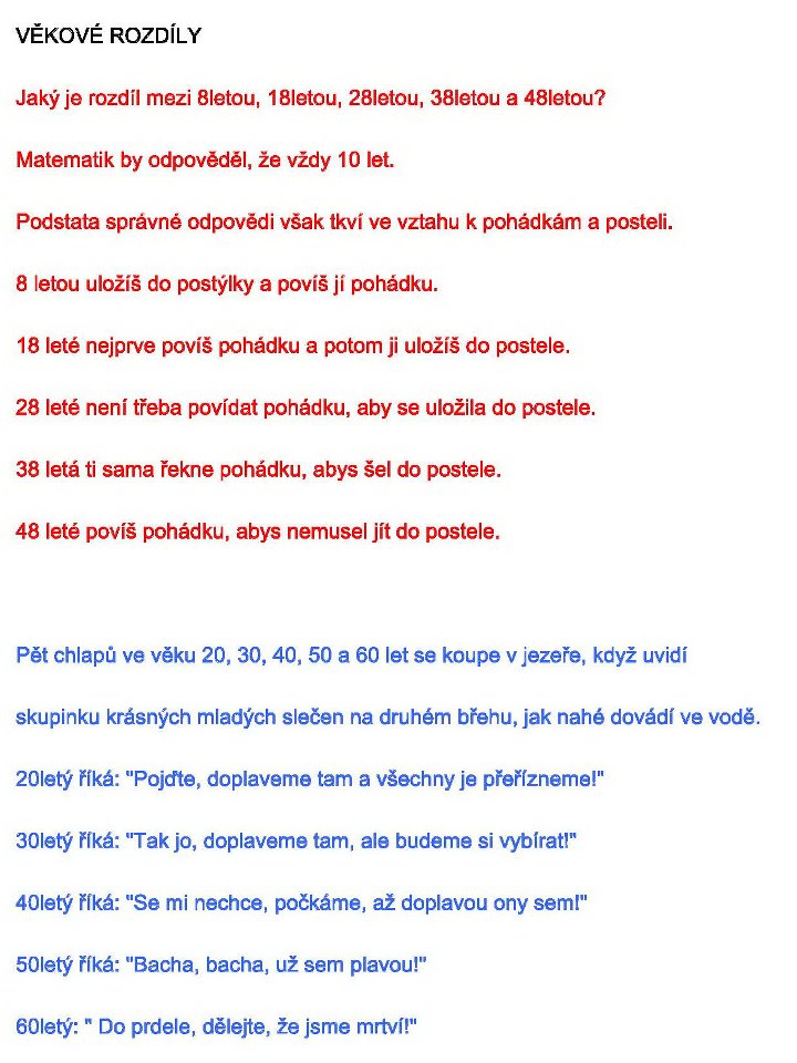 Vekové rozdiely