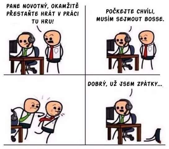 Zamestnanec hráč a jeho otravný boss
